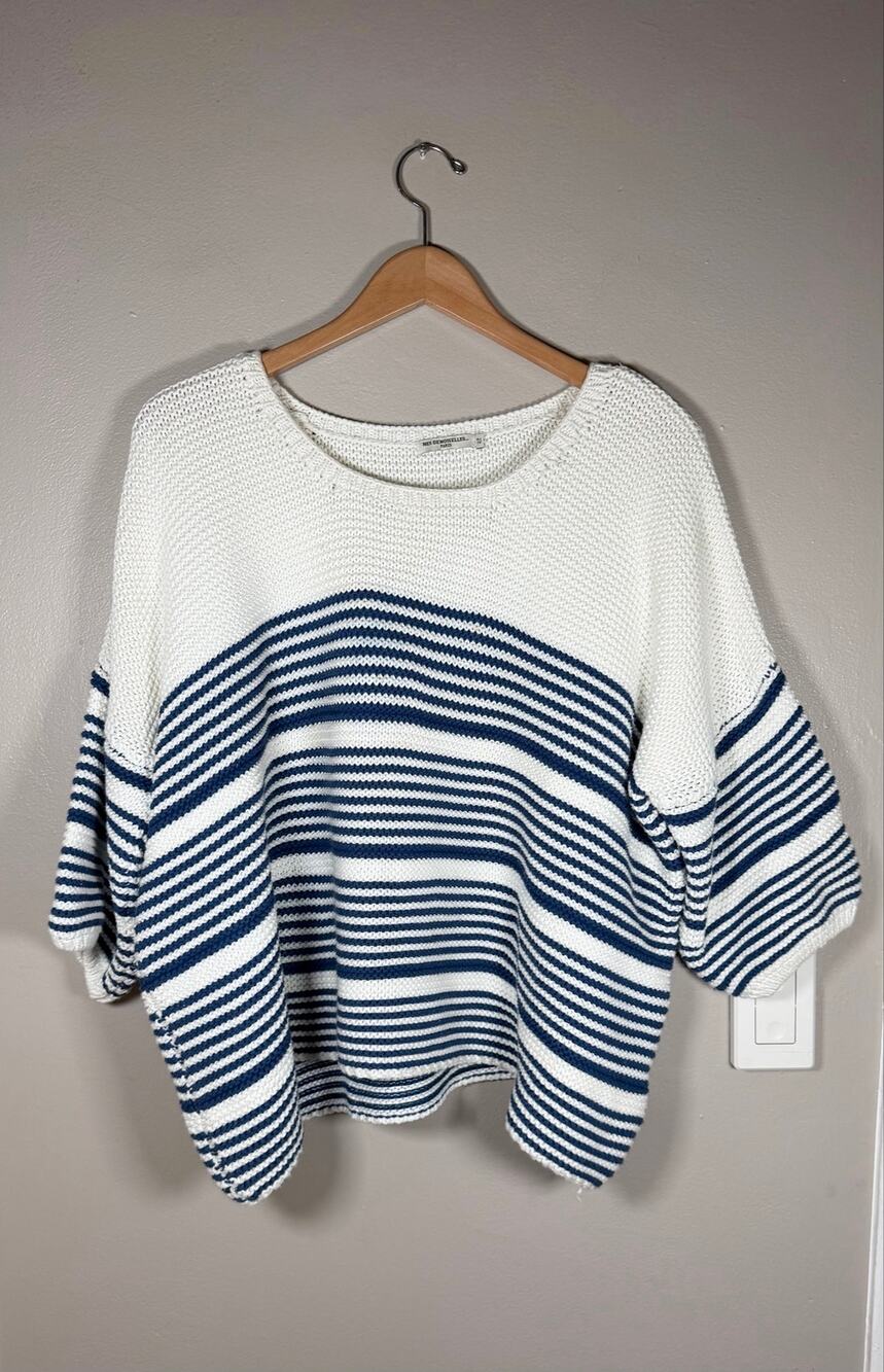 Mes Demoiselles Striped Mathis Cotton Sweater One Size
